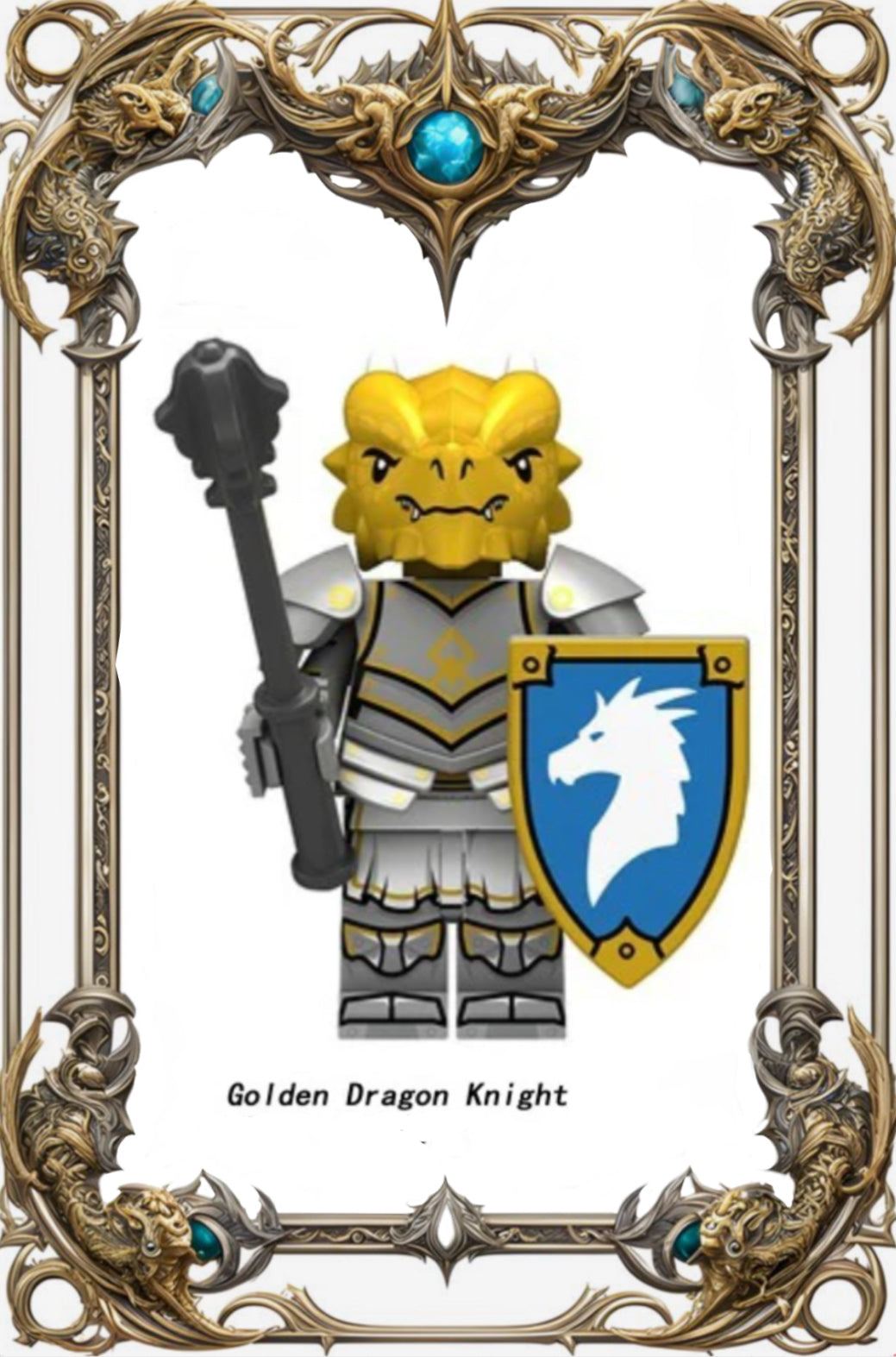 PREVENTE MINIFIGURE MÉDIÉVALE UNIVERS: GOLDEN DRAGON KNIGHT Custom Disponibilité fin septembre 2025