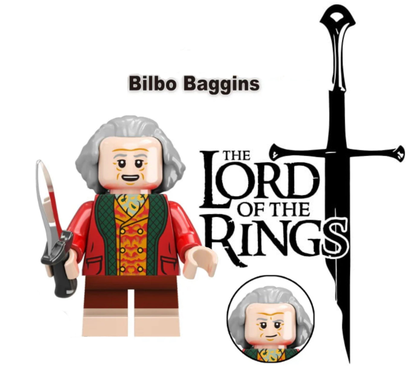 MINIFIGURE LOTR/HOBBIT/TROP UNIVERS: BILBO BAGGINS CUSTOM