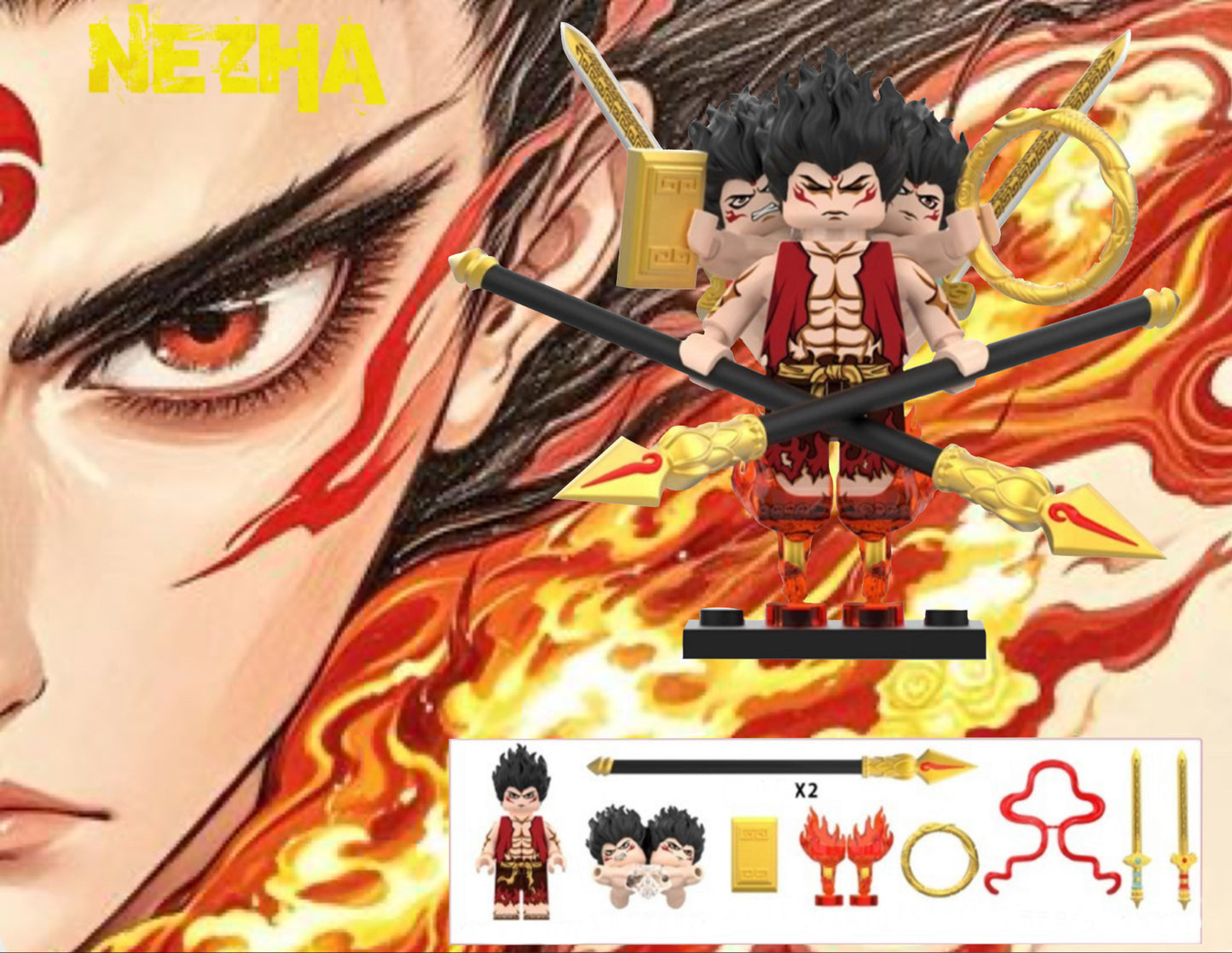 ♥️♥️♥️SUPERBE MINIFIGURE NE ZHA UNIVERS: NE ZHA (version2) Custom ♥️♥️♥️TOP ZEDBRICK 2025♥️♥️♥️