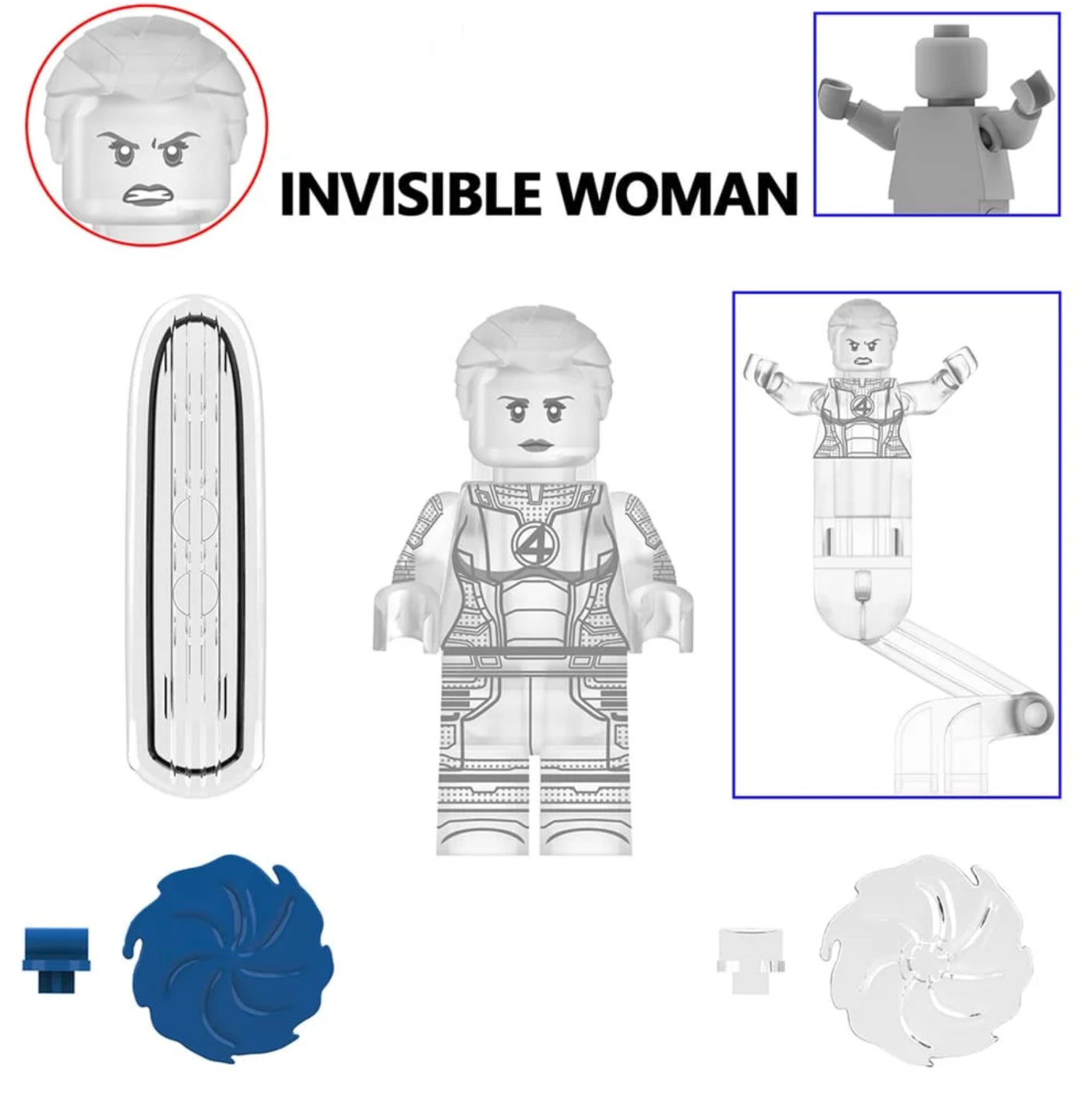MINIFIGURE MARVEL UNIVERS: INVISIBLE WOMAN custom