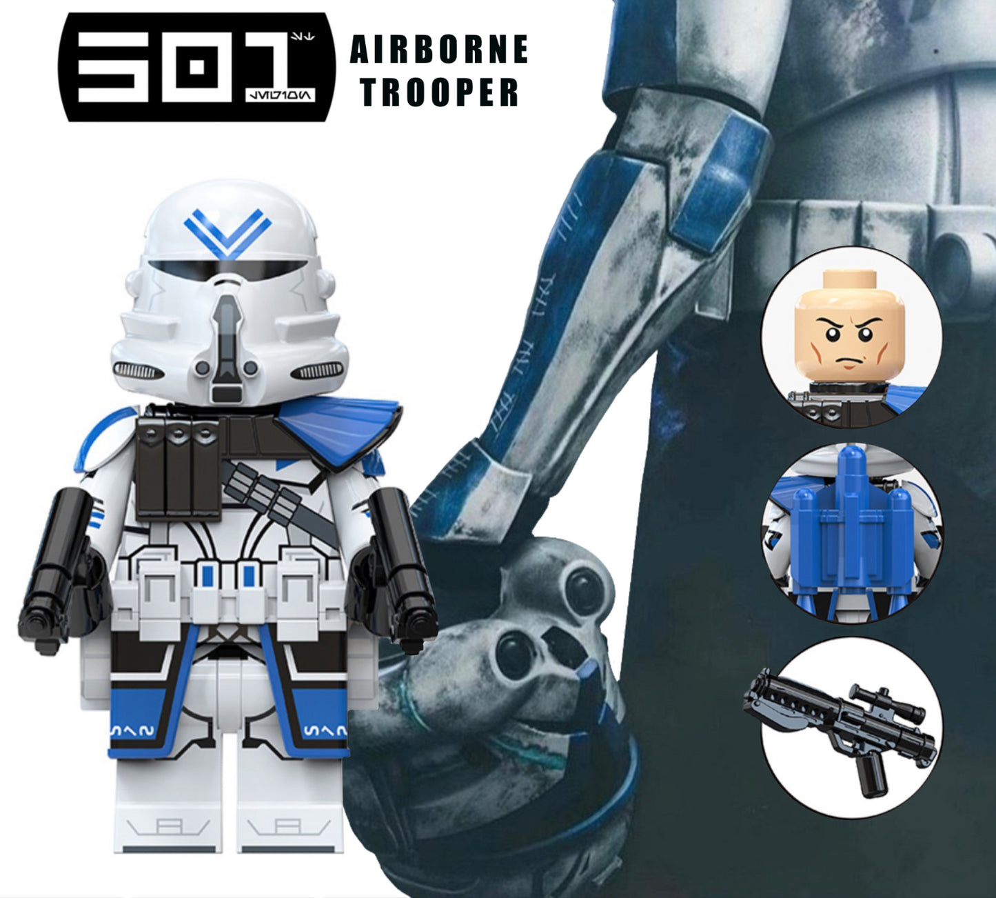 MINIFIGURE STAR WARS UNIVERS: 501ème AIRBORNE TROOPER custom