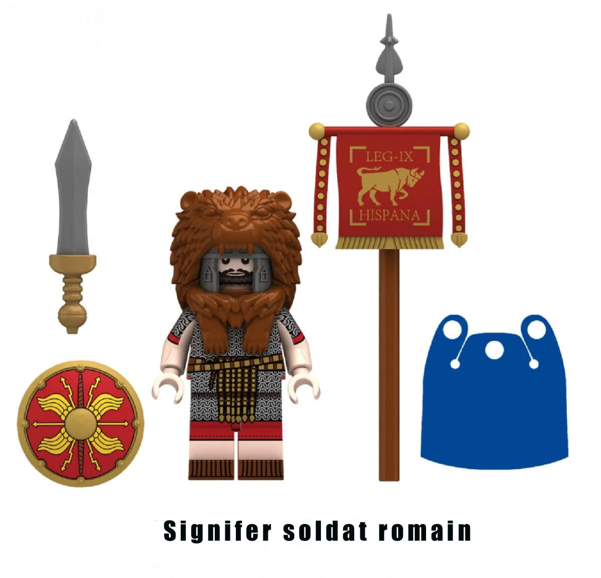 PREVENTE♥️♥️♥️MINIFIGURE EMPIRE ROMAIN UNIVERS: SIGNIFER SOLDAT ROMAIN ♥️♥️♥️custom Disponibilité Août 2025
