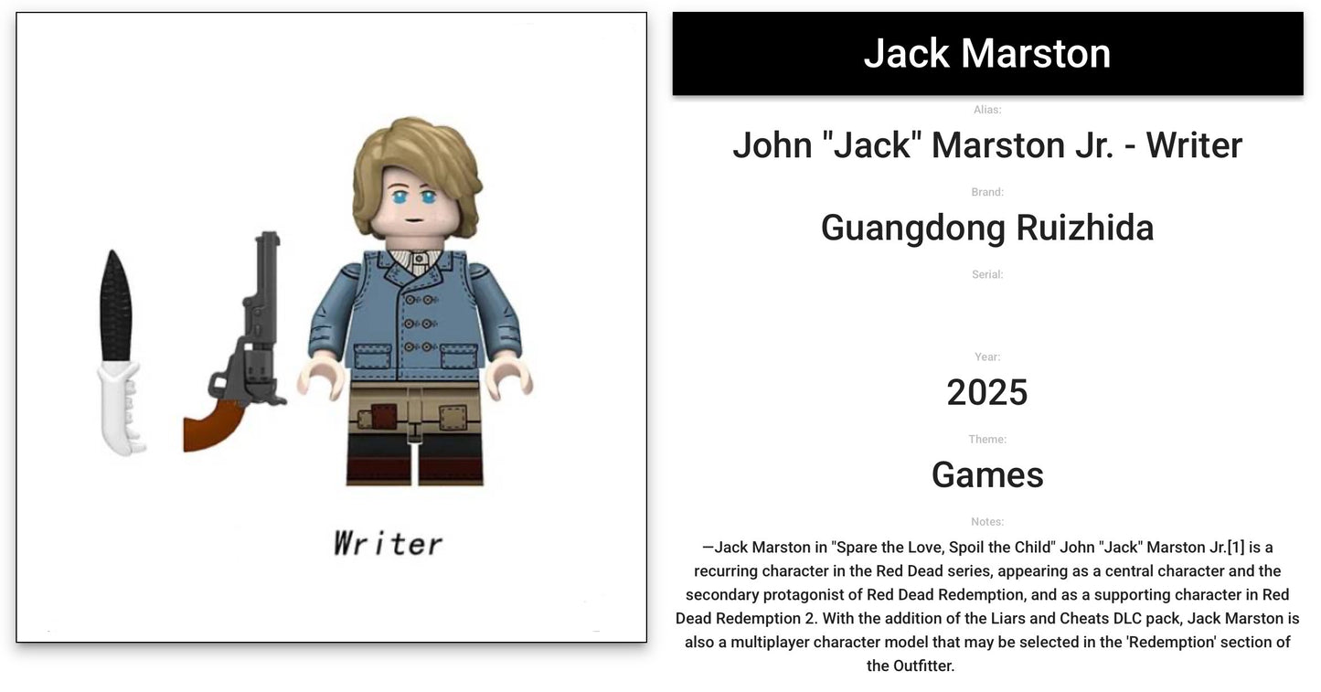 ⭐️⭐️⭐️MINIFIGURE RED DEAD REDEMPTION UNIVERS: Jack Marston ⭐️⭐️⭐️Custom