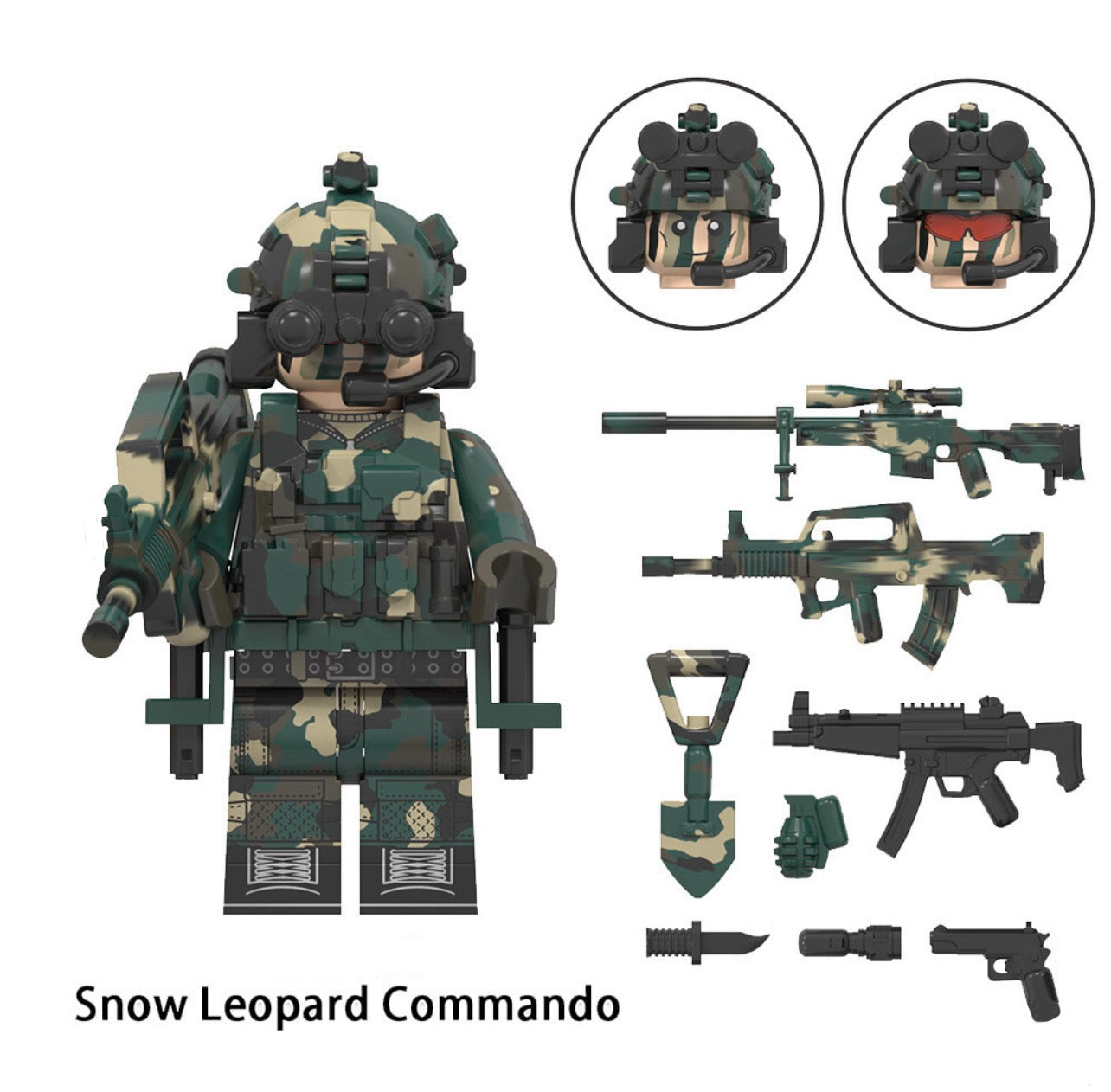 ♥️♥️MINIFIGURE ARMY UNIVERS "ÉDITION LIMITÉE": SNOW LÉOPARD COMMANDO CUSTOM ♥️♥️
