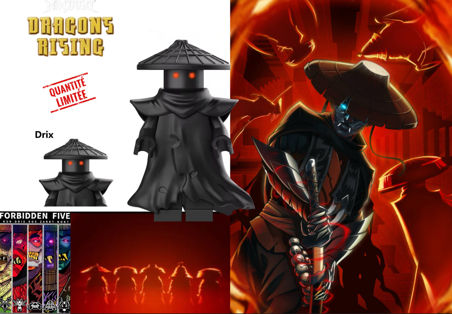 ♥️♥️♥️MINIFIGURE NINJAGO UNIVERS: DRIX FORBIDDEN FIVE ♥️♥️♥️CUSTOM