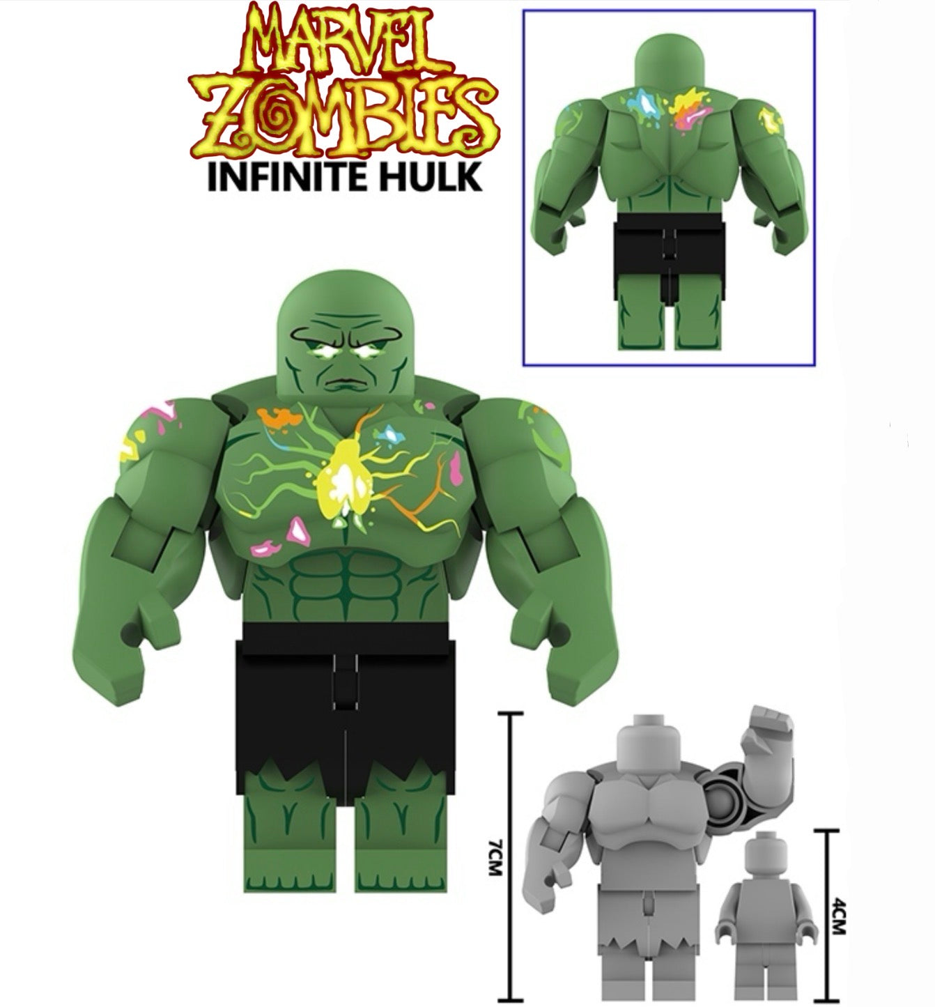 ⭐️ ⭐️ ⭐️ BIG MINIFIGURE MARVEL UNIVERS: HAPPY HULK ⭐️ ⭐️ ⭐️ Custom