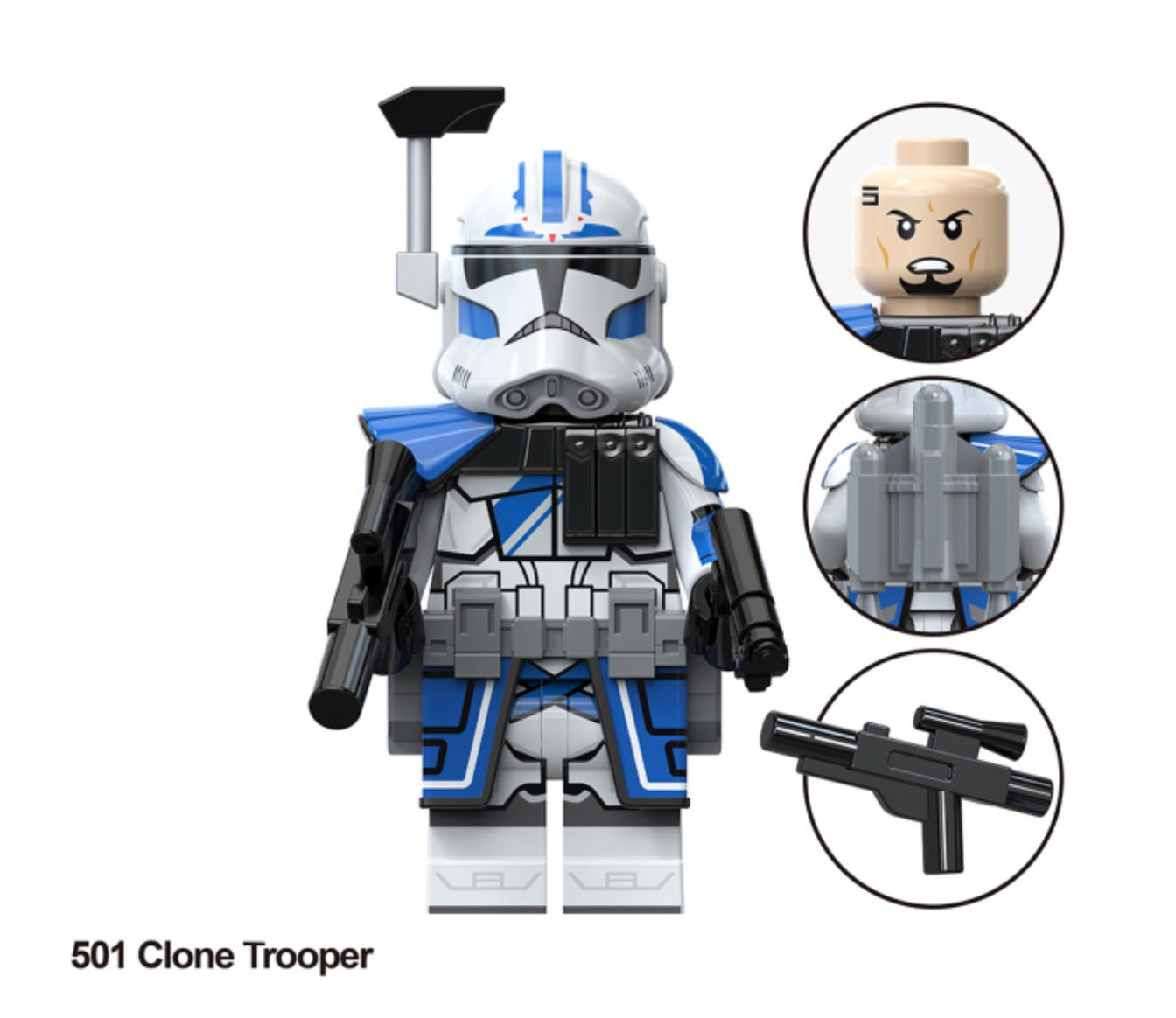 MINIFIGURE STAR WARS UNIVERS: 501ème CLONE TROOPER FIVES custom