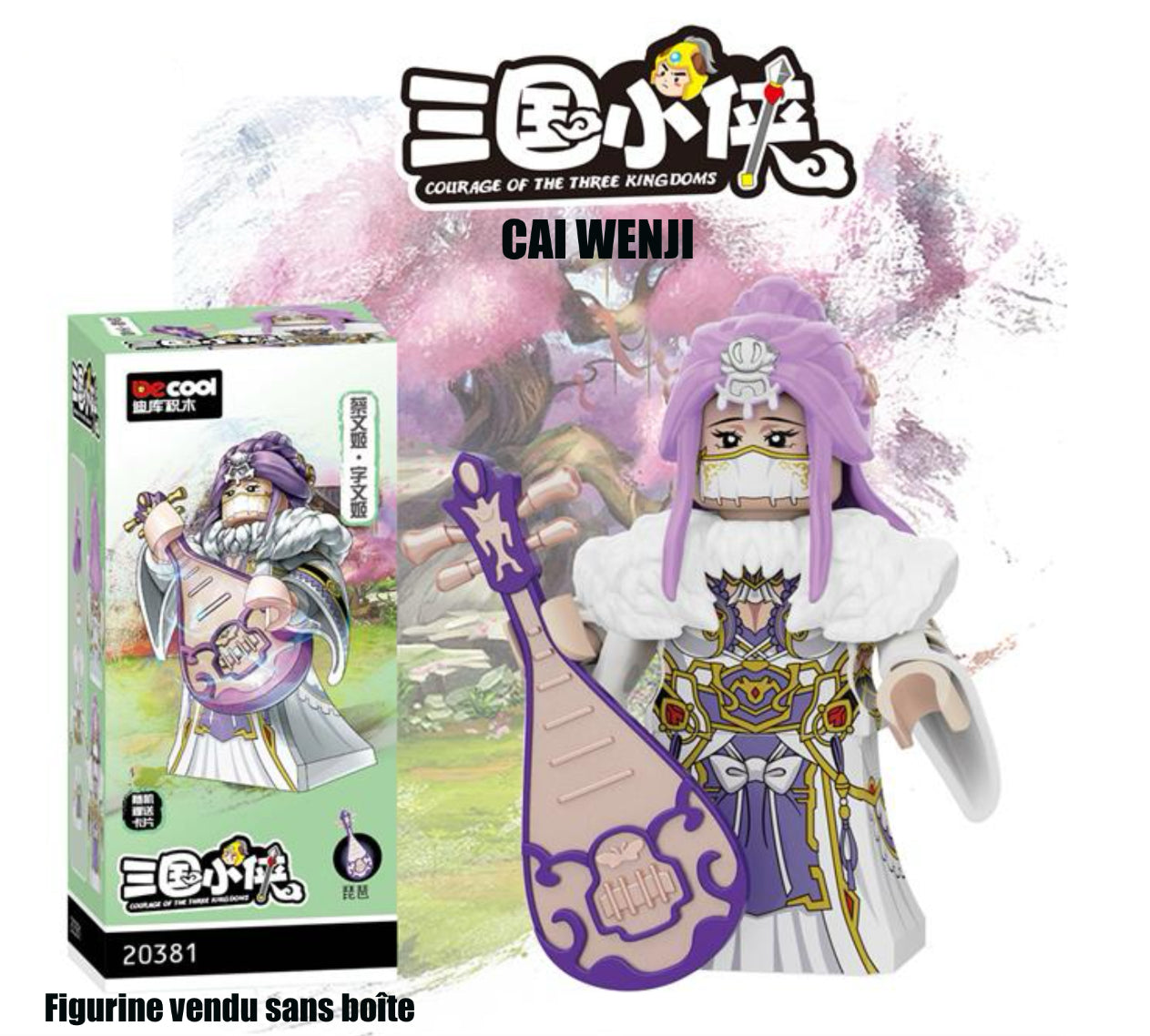 MINIFIGURE "COURAGE DES TROIS ROYAUMES" UNIVERS: CAI WENJI (VENDU SANS BOÎTE)CUSTOM