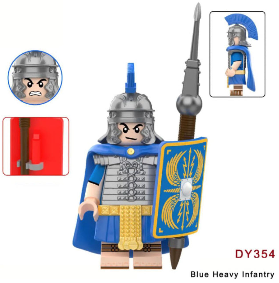 MINIFIGURE EMPIRE ROMAN:♥️♥️ BLUE HEAVY INFANTRY Custom