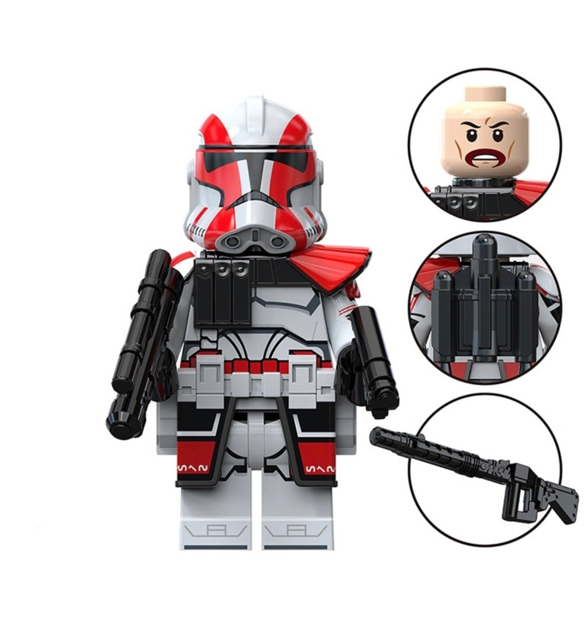 MINIFIGURE STAR WARS UNIVERS: CORUSCANT GUARD COMMANDER GREY Custom