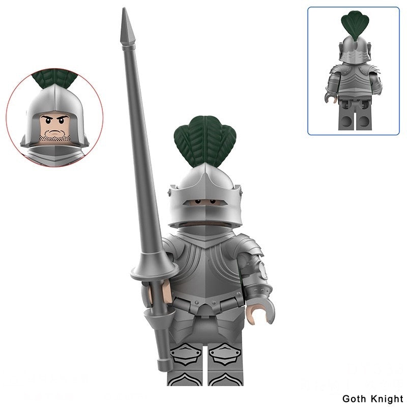 SUPERBE MINIFIGURE MÉDIÉVALE UNIVERS: GOTH KNIGHT (version A) Custom