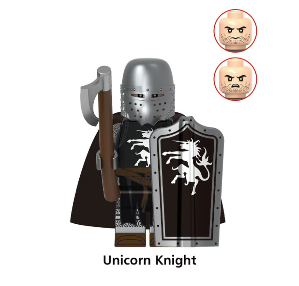 MINIFIGURE MÉDIÉVALE UNIVERS: UNICORN KNIGHT Custom