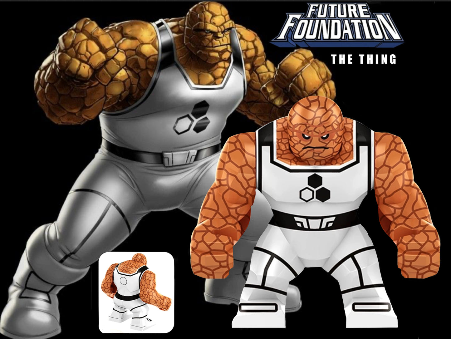 BIG MINIFIGURE MARVEL UNIVERS "FANTASTIC FOUR": THE THING FUTURE FOUNDATION custom