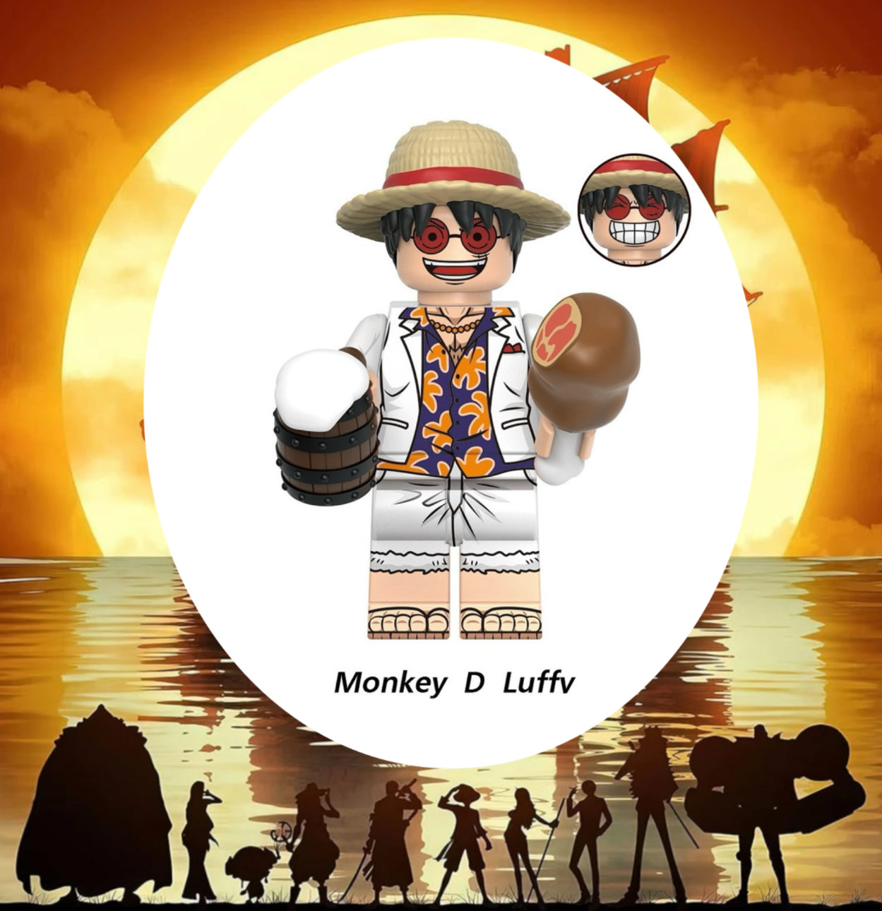 ♥️♥️MINIFIGURE ONE PEACE: MONKEY D. LUFFY ♥️♥️custom