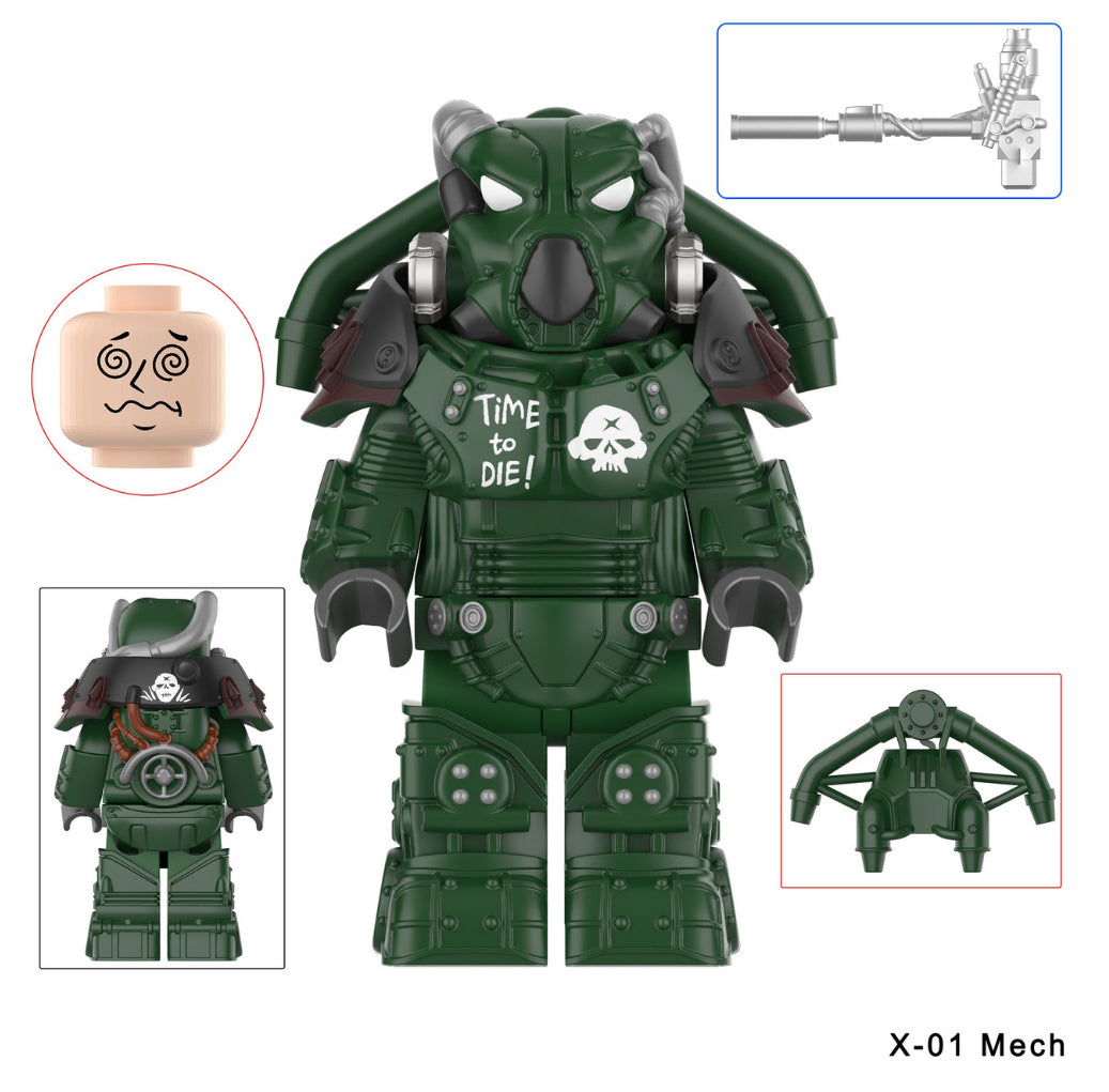 MINIFIGURE FALLOUT UNIVERS: X-01 Power Armor (Gunner Corporal) CUSTOM