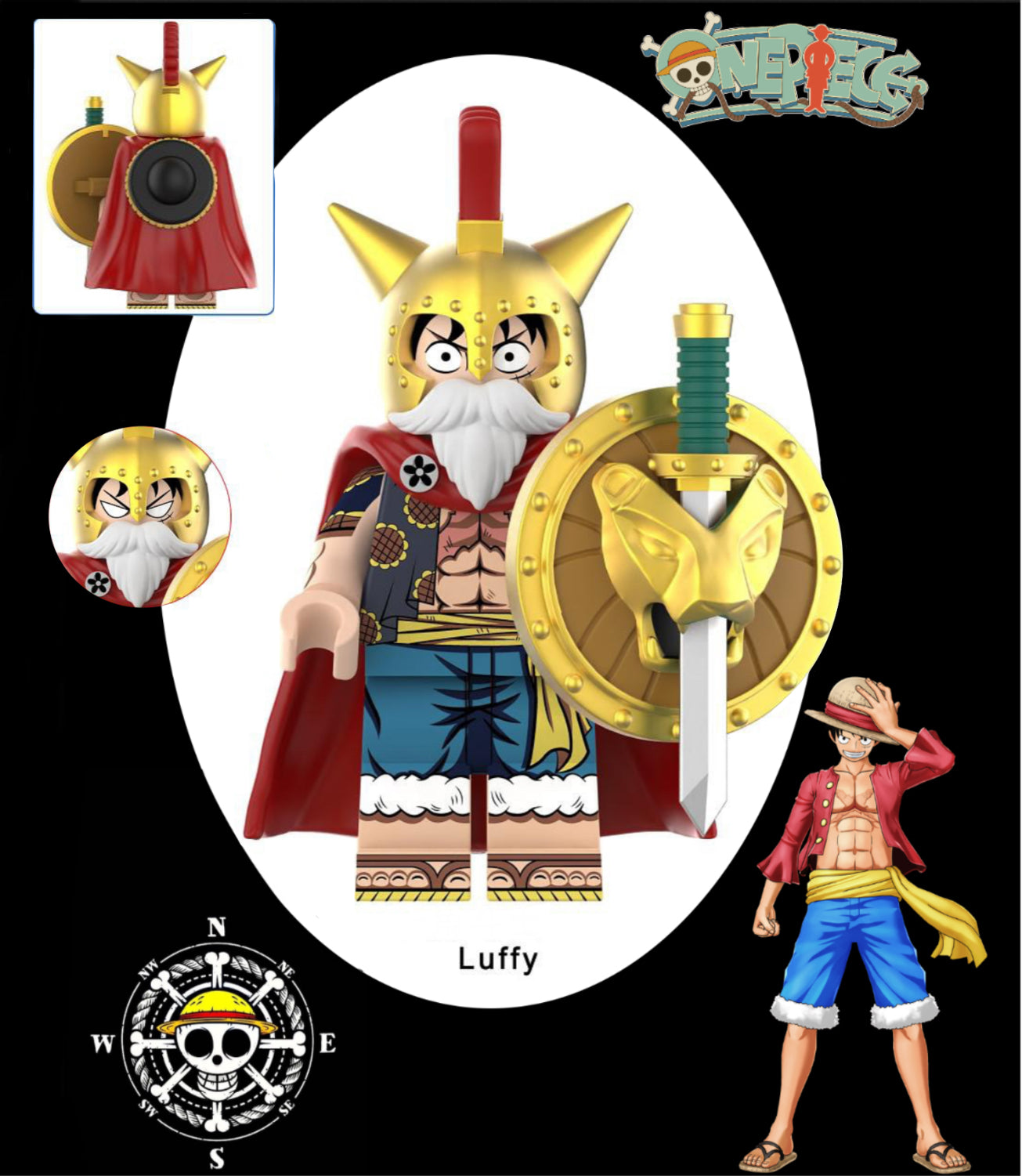 ♥️♥️♥️MINIFIGURE ONE PEACE UNIVERS: LUFFY ♥️♥️♥️custom