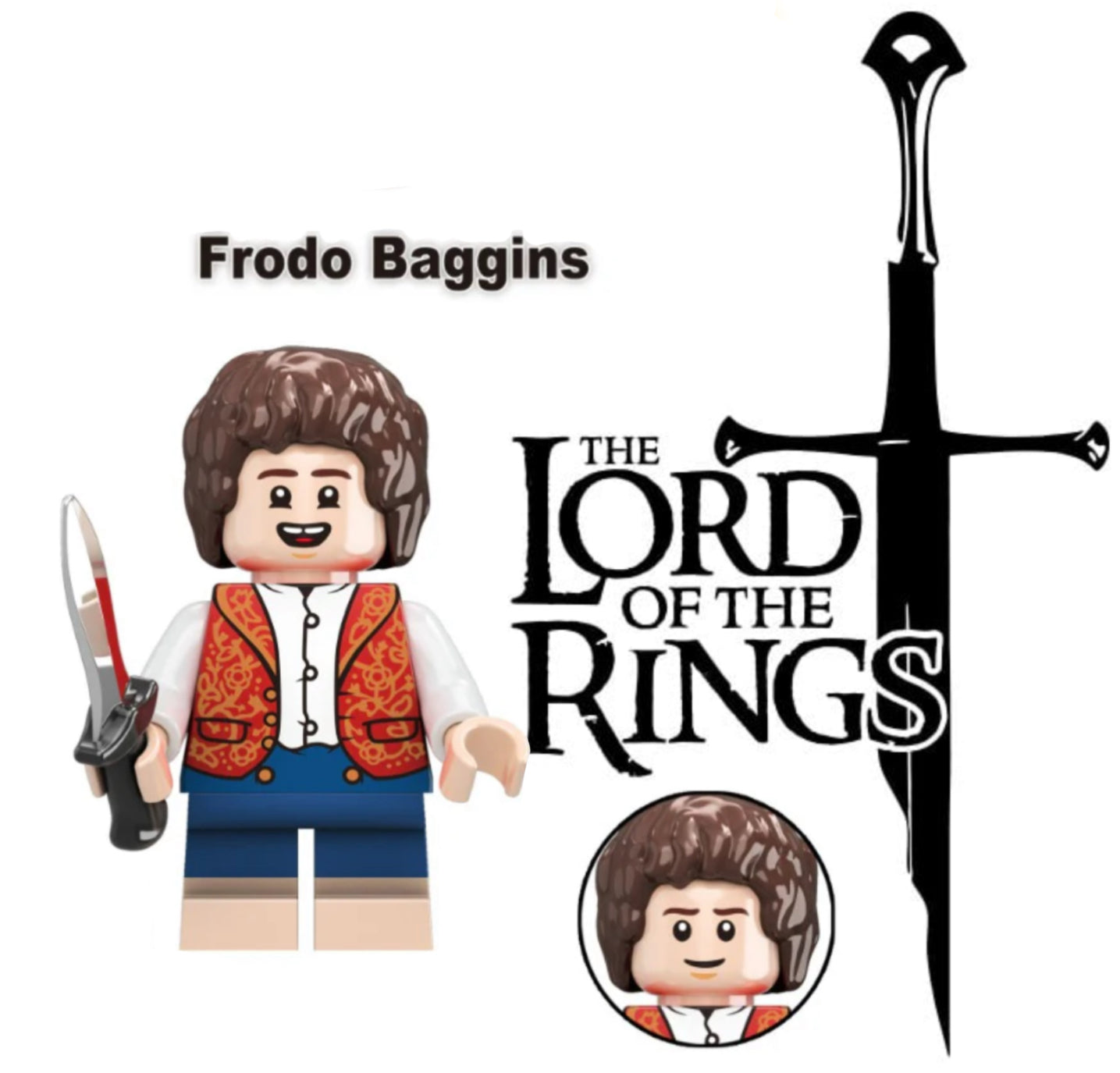 MINIFIGURE LOTR/HOBBIT/TROP UNIVERS: FRODO BAGGINS CUSTOM