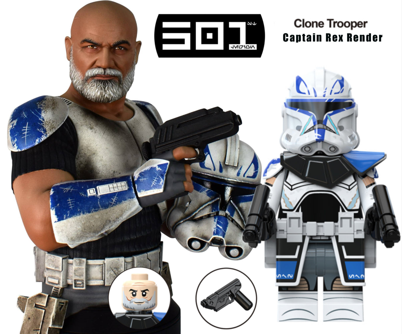 MINIFIGURE STAR WARS UNIVERS: 501ème CAPTAIN REX custom