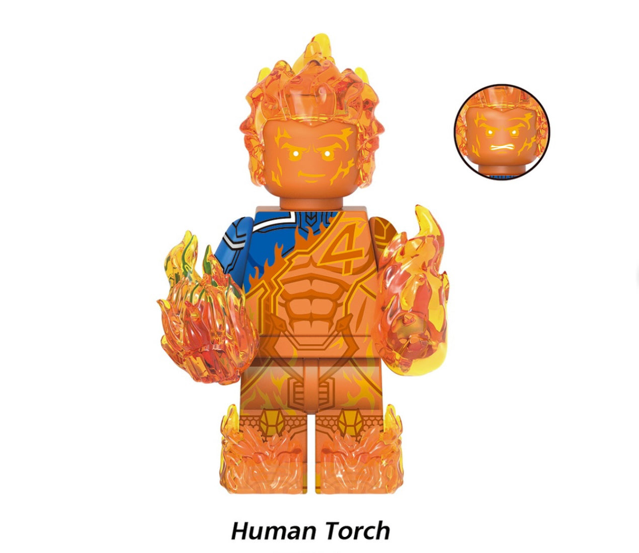 ♥️♥️♥️MINIFIGURE MARVEL UNIVERS: HUMAN TORCH ♥️♥️♥️custom