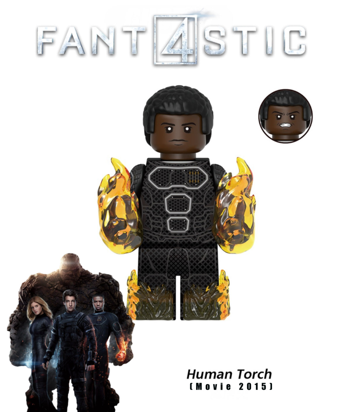 MINIFIGURE MARVEL UNIVERS: HUMAN TORCH (VERSION 2015) custom