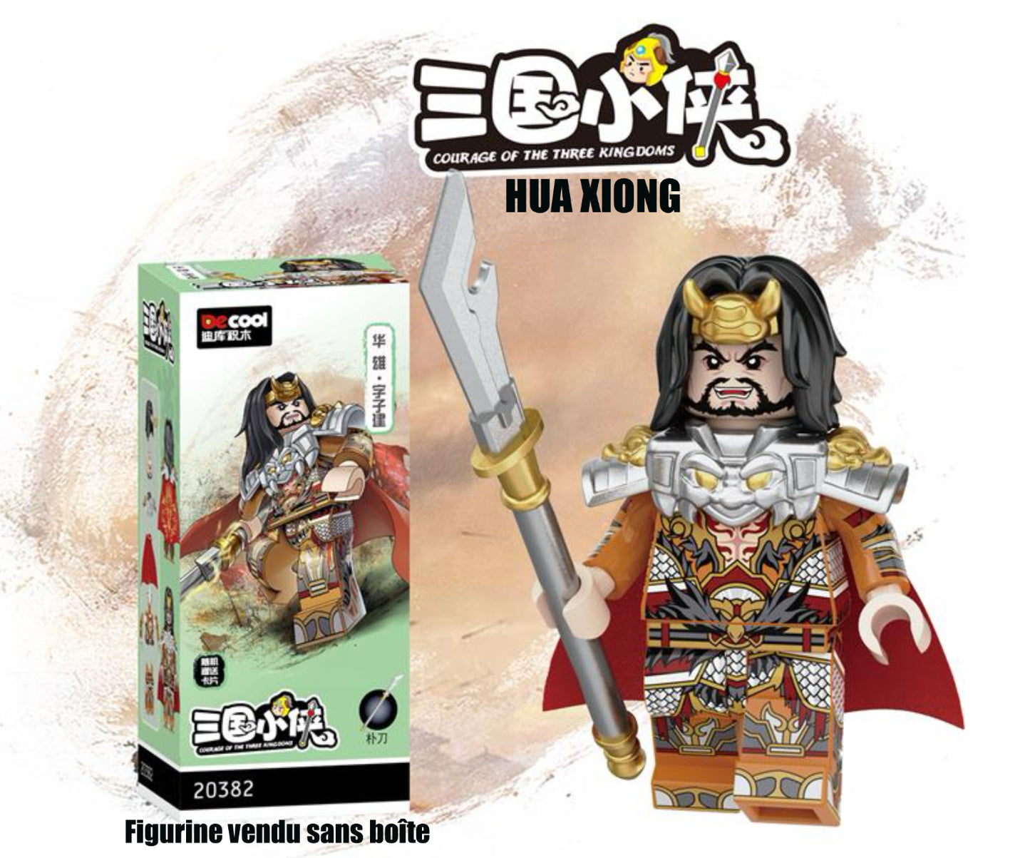 MINIFIGURE "COURAGE DES TROIS ROYAUMES" UNIVERS: HUA XIONG (VENDU SANS BOÎTE)CUSTOM