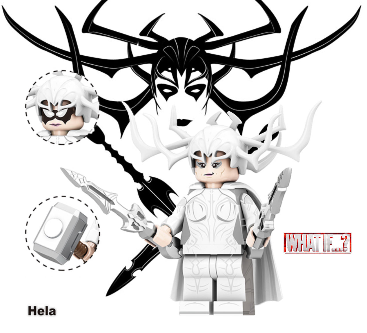 PREVENTE MINIFIGURE MARVEL UNIVERS: HELA "Whitf….if" custom Disponibilité Juin 2025