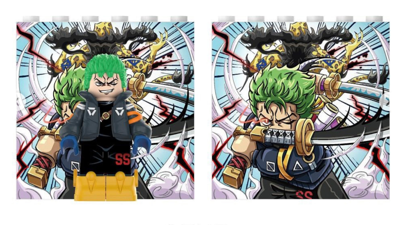 ♥️♥️♥️MINIFIGURE ONE PEACE UNIVERS EDITION LIMITÉE: EGGHEAD RORONOA ZORO ♥️♥️♥️custom