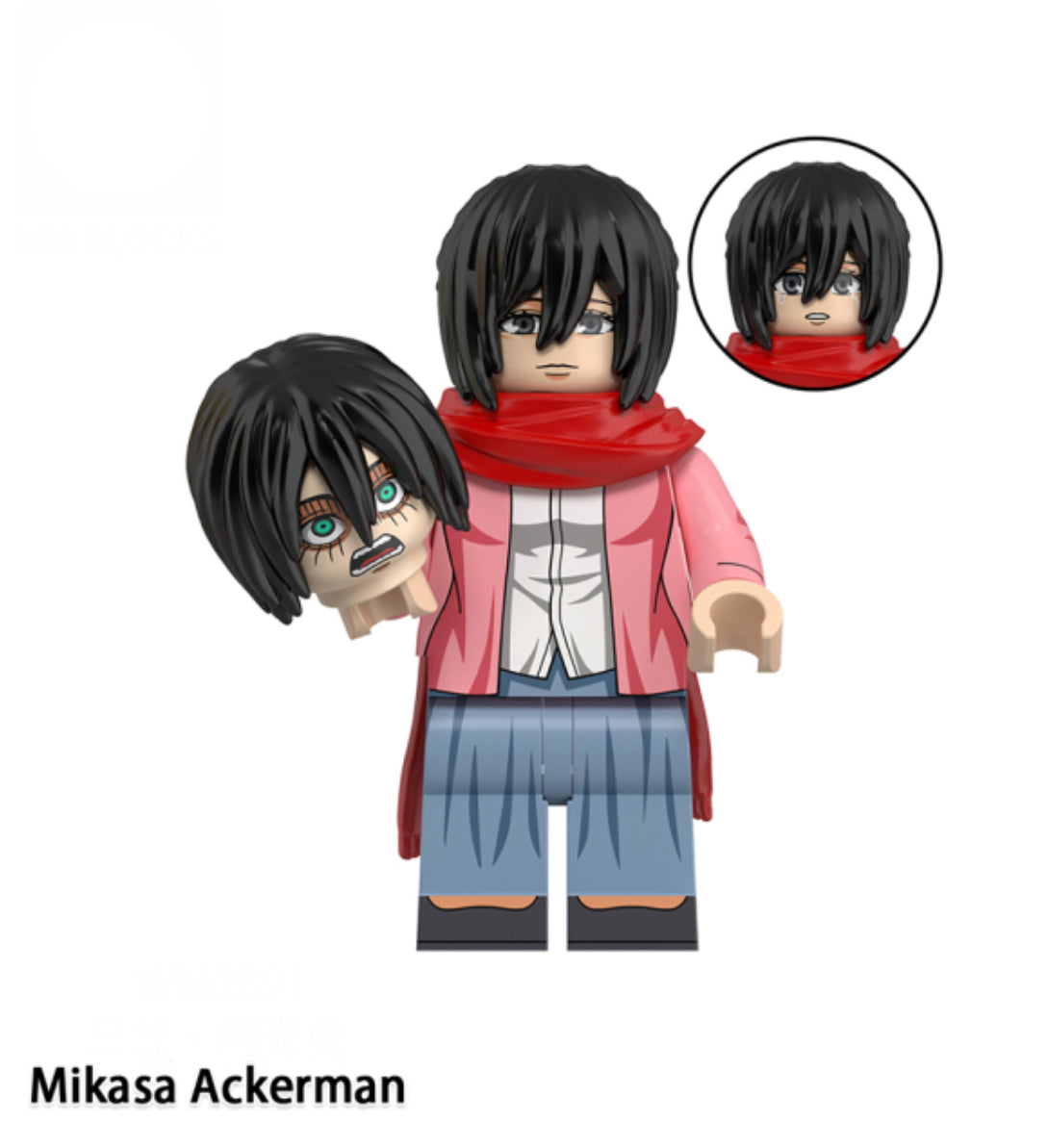 MINIFIGURE AOT UNIVERS: MIKASA ACKERMAN (L'Attaque des Titans) Custom