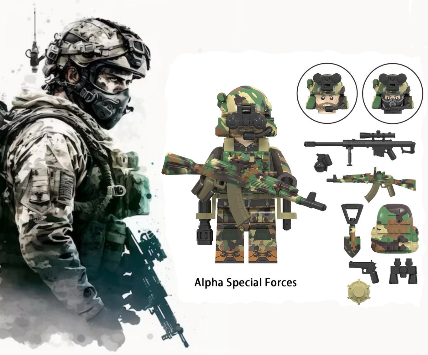 ♥️♥️SUPERBE MINIFIGURE ARMY UNIVERS "ÉDITION LIMITÉE": ALPHA SPECIAL FORCES CUSTOM TOP 2024♥️♥️