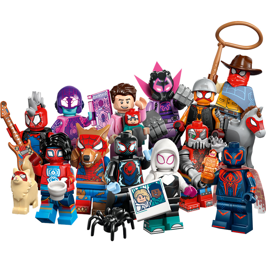 PREVENTE LEGO MINIFIGURE SÉRIES ACROSS THE SPIDER-VERSE : LOUP-GAROU SPIDER-MAN "Socle+Fascicule inclus " Disponibilité mi-septembre 2025