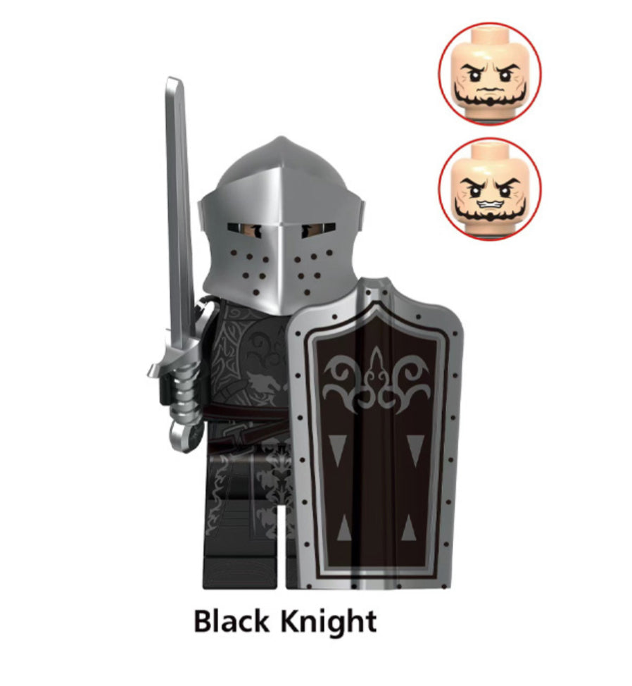 MINIFIGURE MÉDIÉVALE UNIVERS: BLACK KNIGHT Custom
