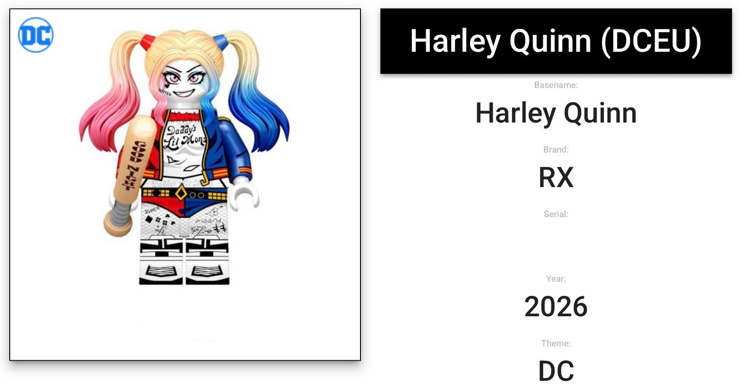 ⭐️⭐️⭐️SUPERBE MINIFIGURE DC UNIVERS: HARLEY QUINN ⭐️⭐️⭐️custom