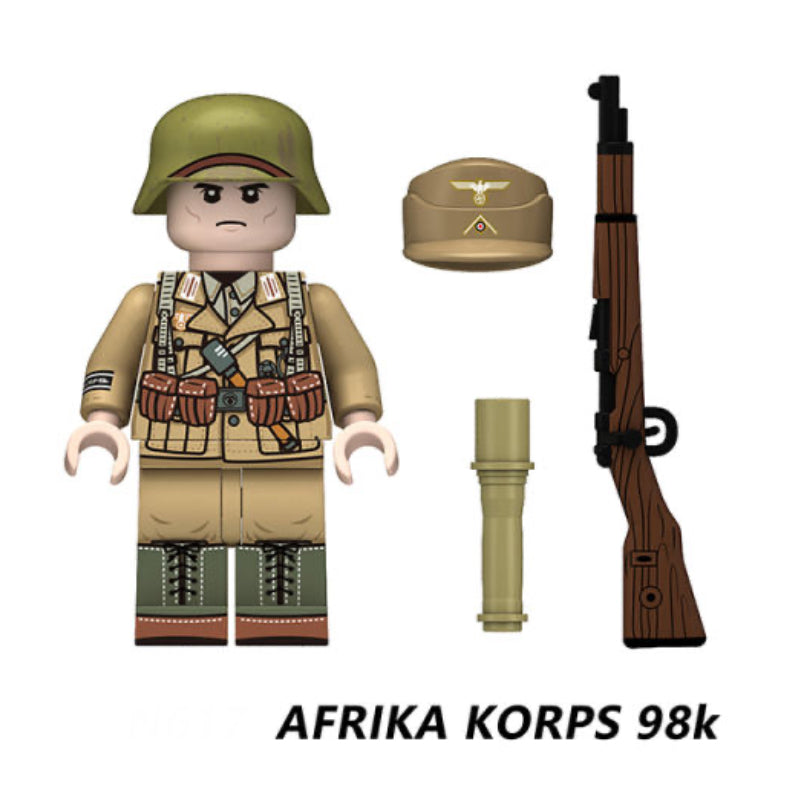 ♥️♥️MINIFIGURE MILITAIRE UNIVERS: World War II AFRIKA KORPS 98K Minifigures ♥️♥️custom