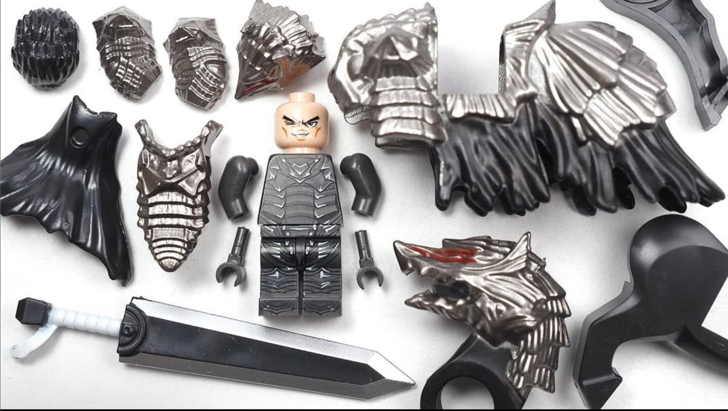 ♥️♥️MINIFIGURE BERSERK UNIVERS EDITION LIMITÉE: WAR-HORSE OF GUTS (Figurine vendue séparément) ♥️♥️custom