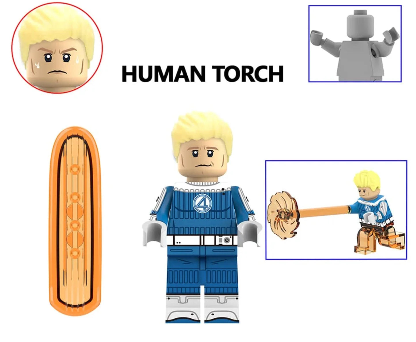 MINIFIGURE MARVEL UNIVERS: HUMAN TORCH custom