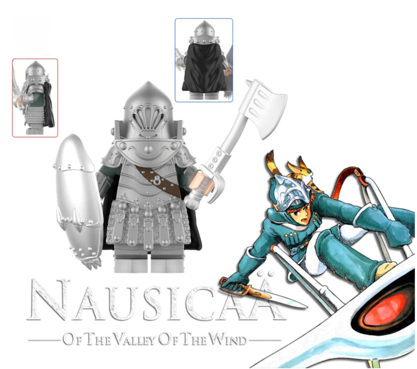 ♥️♥️MINIFIGURE Nausicaä of the Valley of the Wind Torumekian Soldier (Silver) Custom♥️Coup de cœur ZedBrick ♥️
