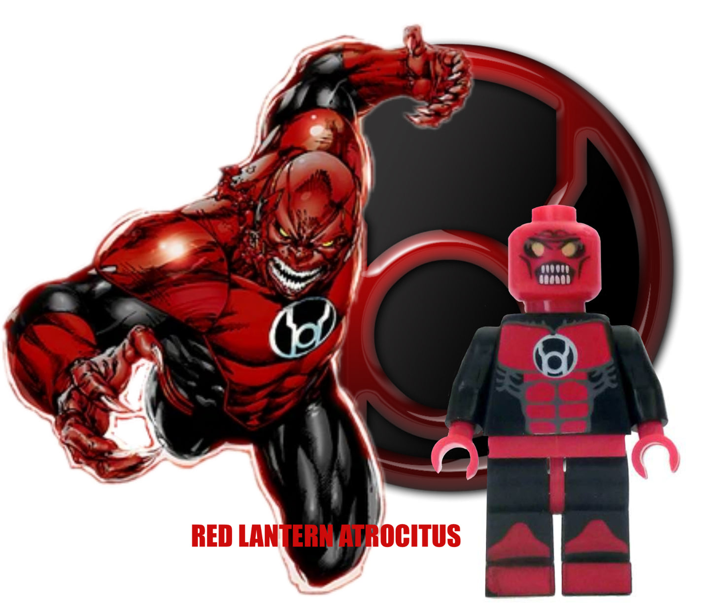 MINIFIGURE DC GREEN LANTERN UNIVERS : RED LANTERN ATROCITUS custom (Introuvable 2014 DERNIÈRE PIÈCE)