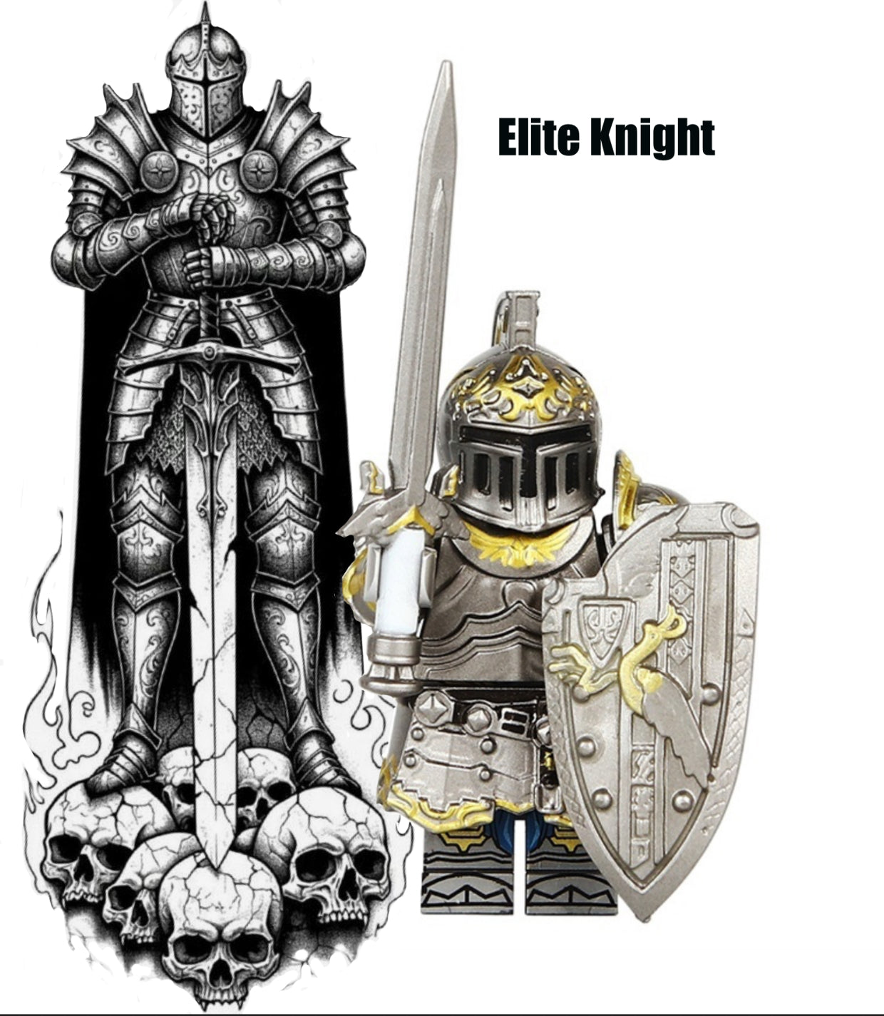 ♥️♥️♥️MINIFIGURE MÉDIÉVAL UNIVERS: ELITE KNIGHT ♥️♥️♥️custom