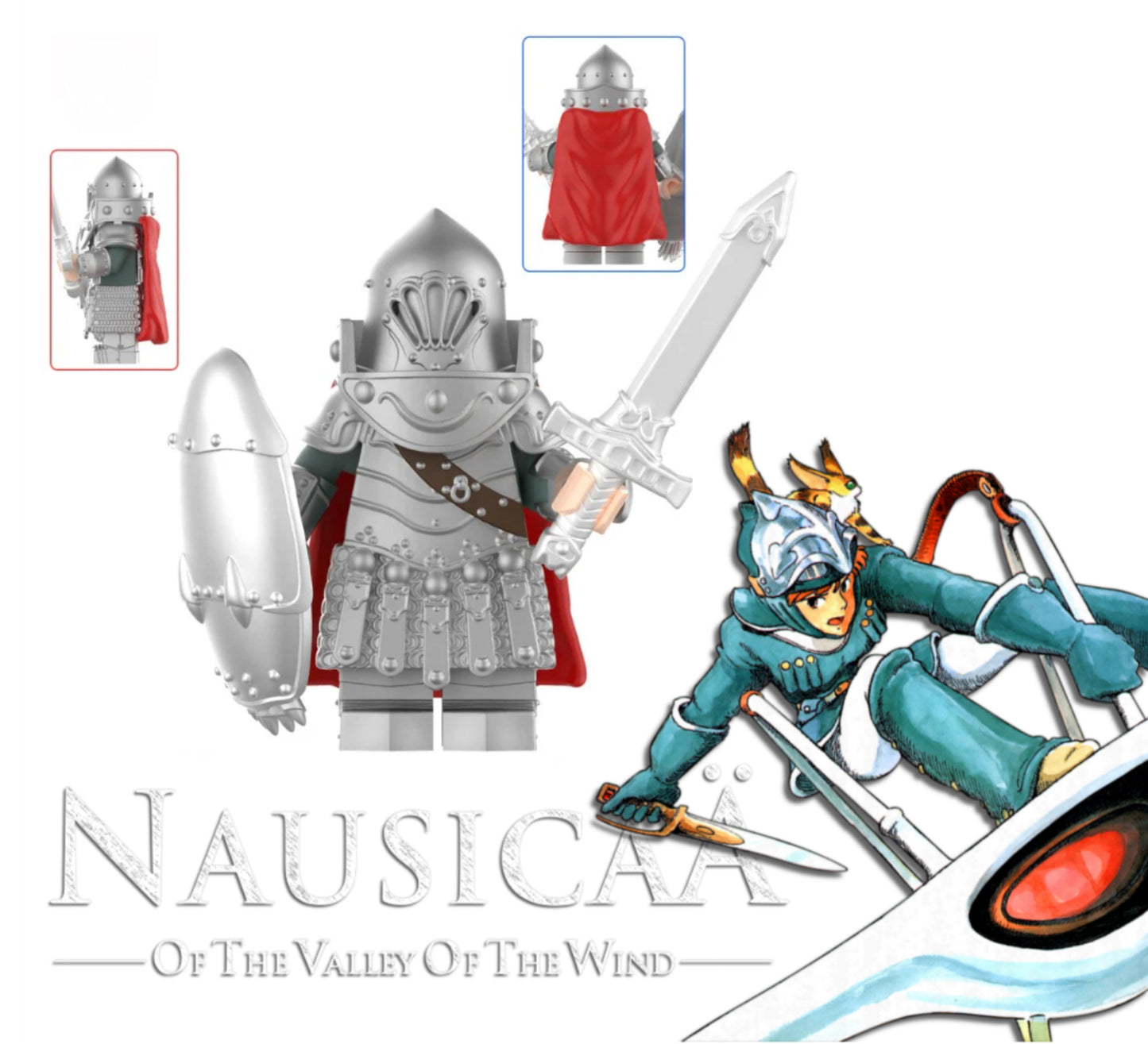 ♥️♥️MINIFIGURE Nausicaä of the Valley of the Wind Torumekian Soldier (Silver) Custom♥️Coup de cœur ZedBrick ♥️