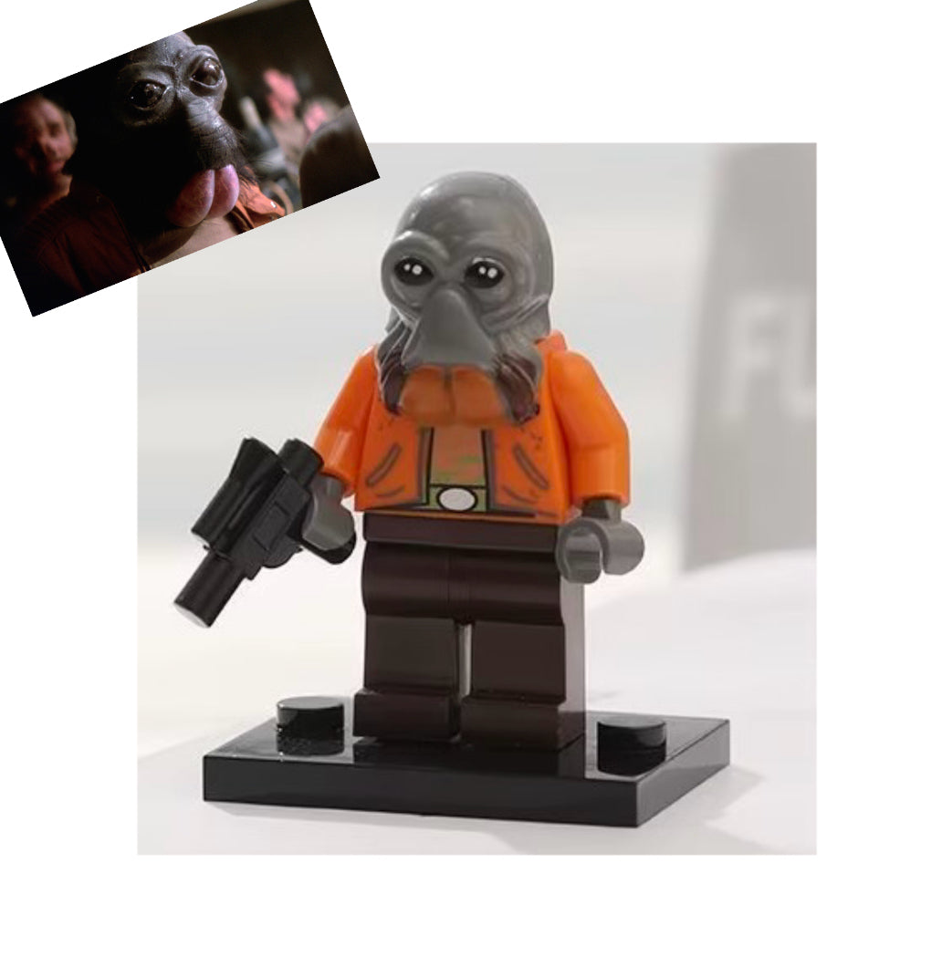 MINIFIGURE STAR WARS CANTINA UNIVERS: PONDA BABA "Aqualish" custom ⚠️⚠️Quantité limitée⚠️⚠️