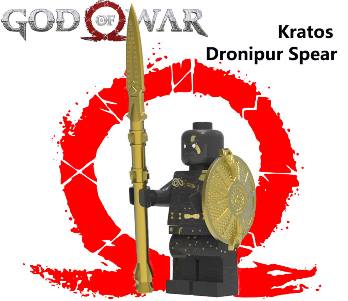 ♥️♥️MINIFIGURE GOD OF WAR UNIVERS : KRATOS DRONIPUR SPEAR ♥️♥️custom