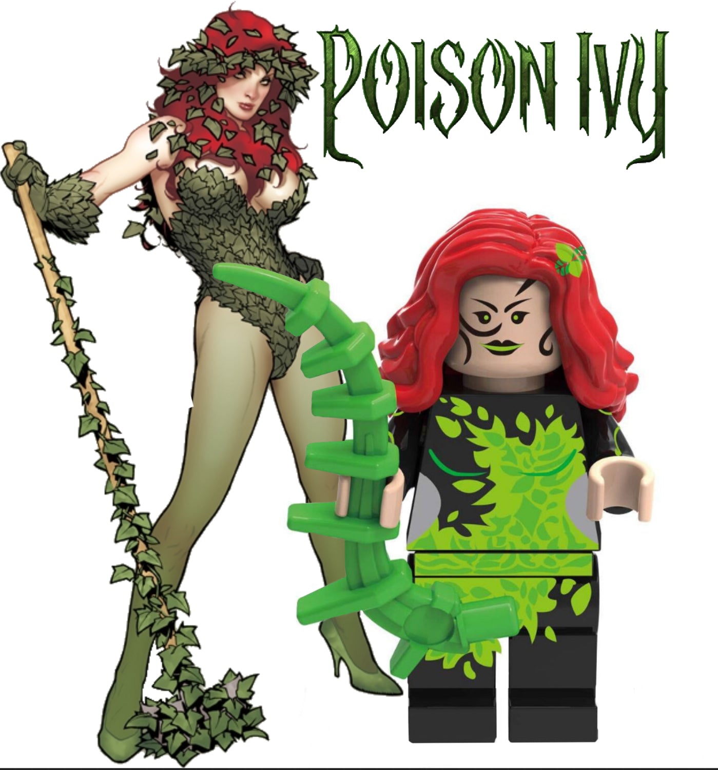MINIFIGURE DC UNIVERS : POISON IVY custom (2018 DERNIÈRE PIÈCE)