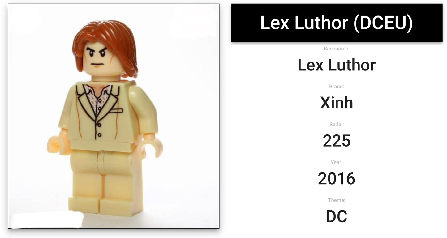 MINIFIGURE DC UNIVERS : LEX LUTHOR custom (2016 DERNIÈRE PIÈCE)