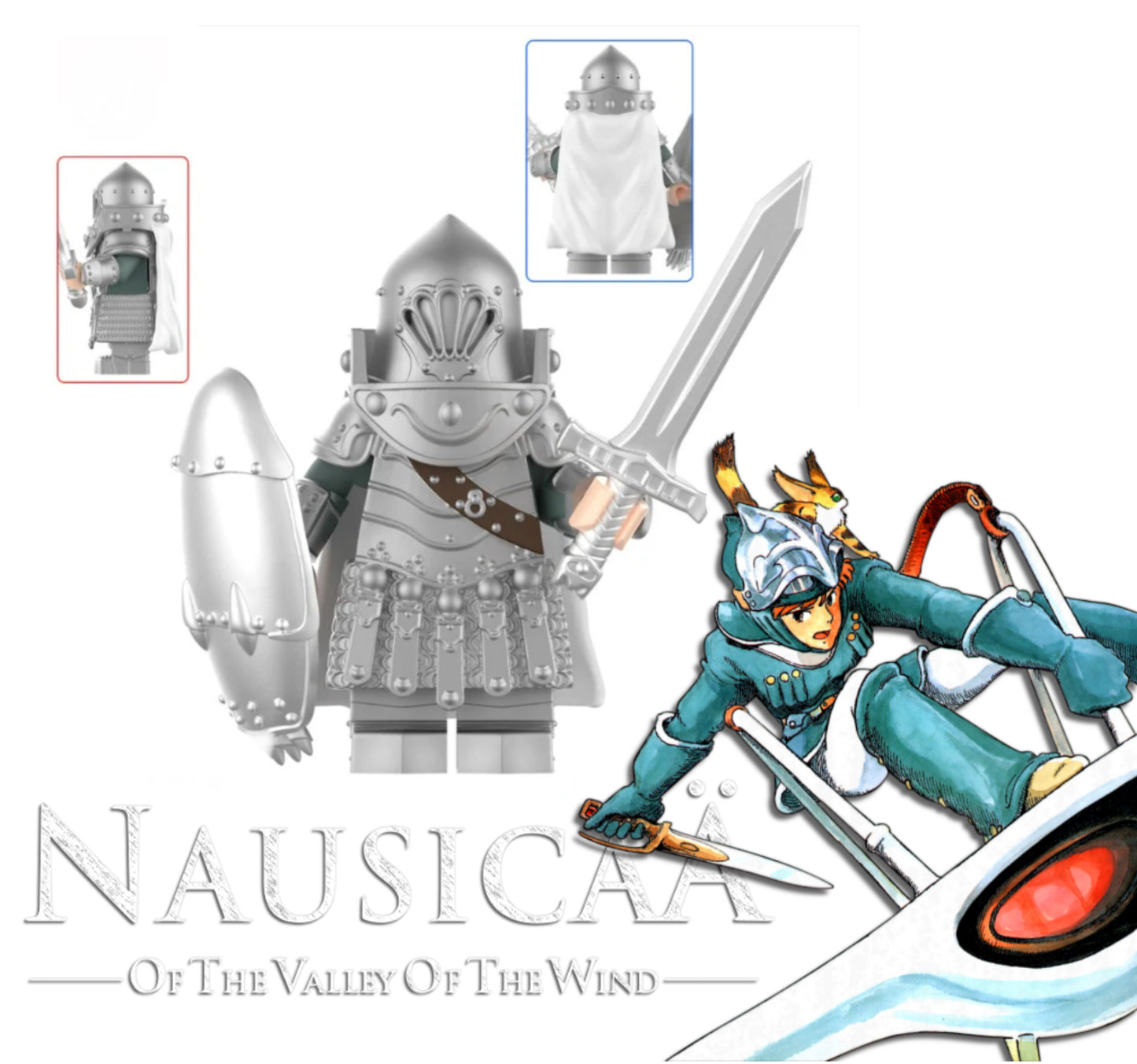 ♥️♥️MINIFIGURE Nausicaä of the Valley of the Wind Torumekian Soldier (Silver) Custom♥️Coup de cœur ZedBrick ♥️