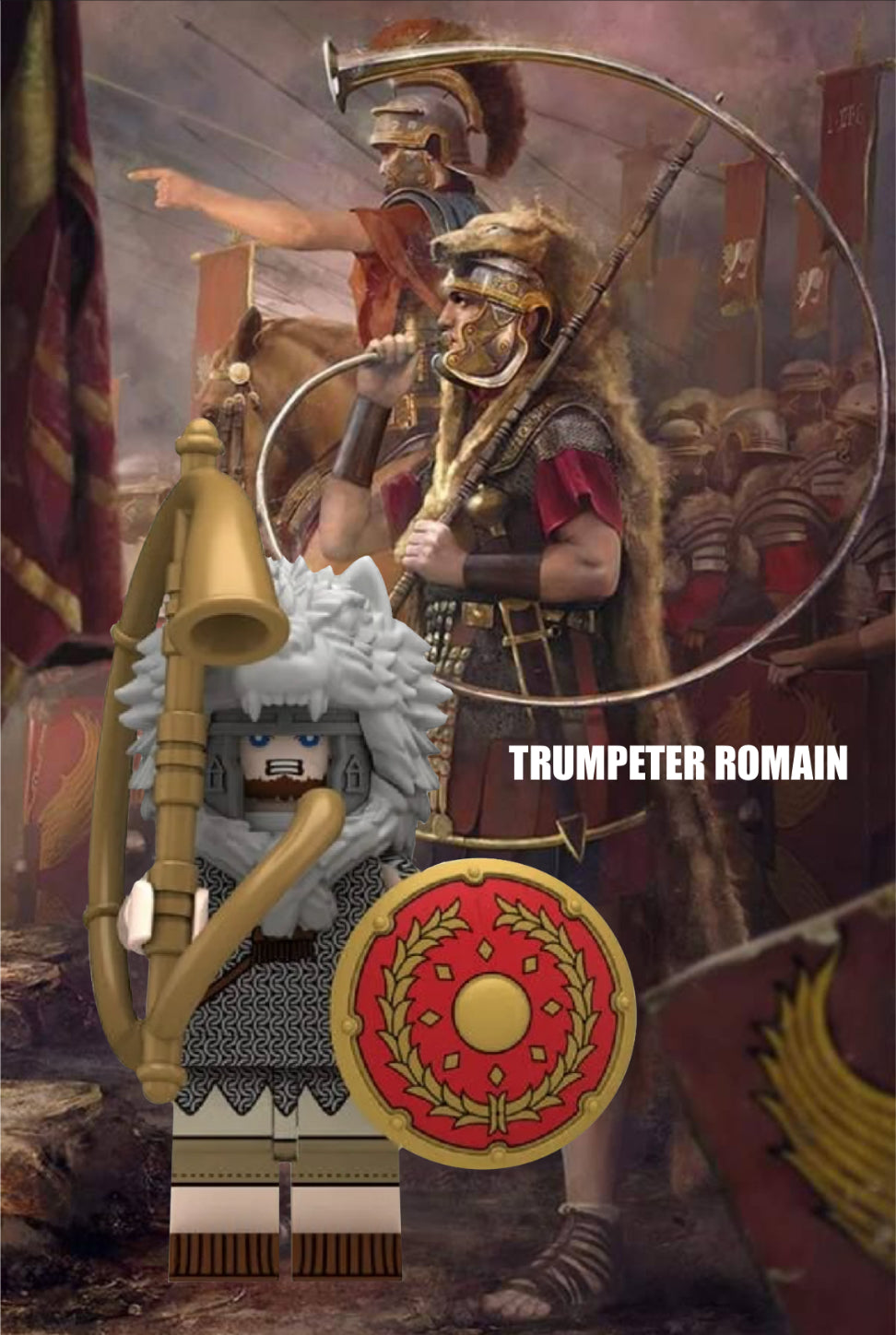♥️♥️♥️MINIFIGURE EMPIRE ROMAIN UNIVERS: TRUMPETER SOLDAT ROMAIN ♥️♥️♥️custom