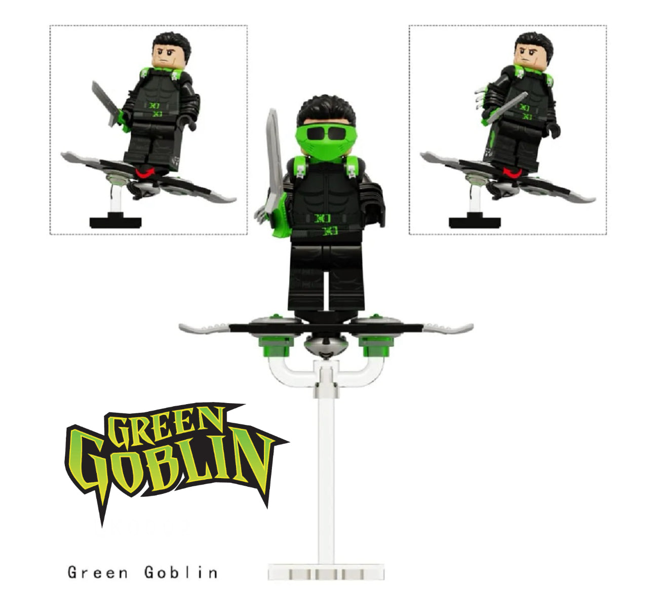 ♥️♥️♥️MINIFIGURE SPIDERMAN UNIVERS : LE BOUFFON VERT (GREEN GOBLIN version À)♥️♥️♥️Custom