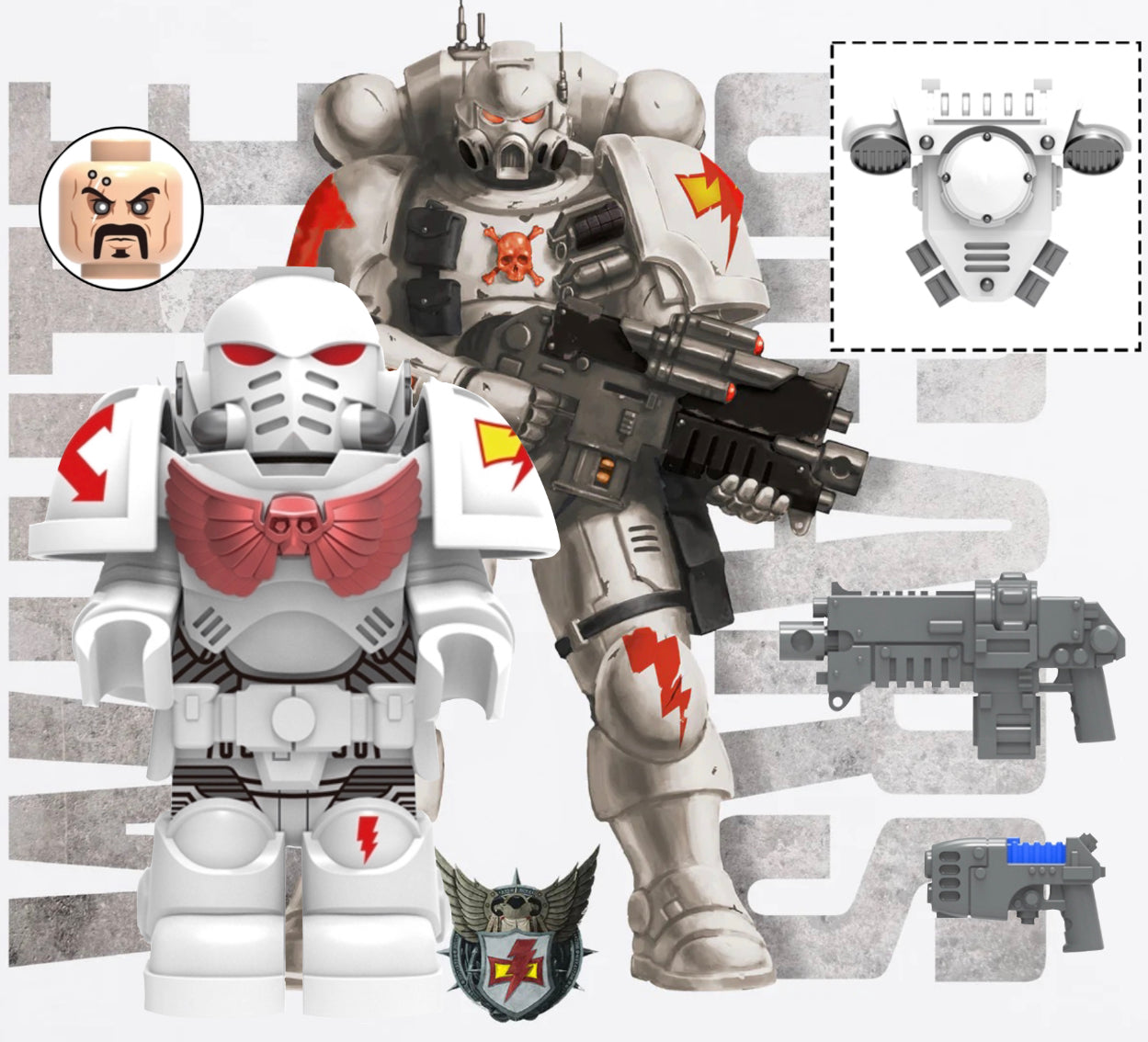♥️♥️MINIFIGURE WARHAMMER UNIVERS: WHITE SCARS ♥️coup de cœur ♥️Custom