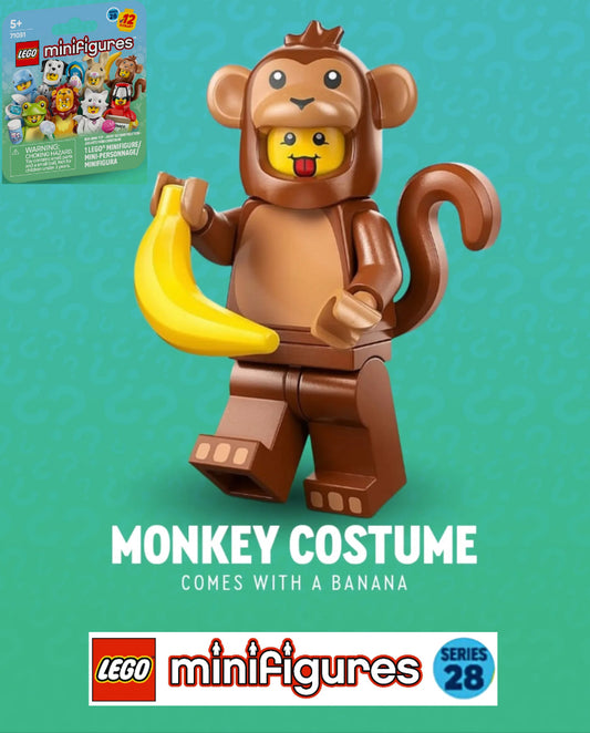 PREVENTE MINIFIGURE SÉRIES 28: MONKEY COSTUME "socle+fascicule" custom Disponibilité mi-janvier 2026