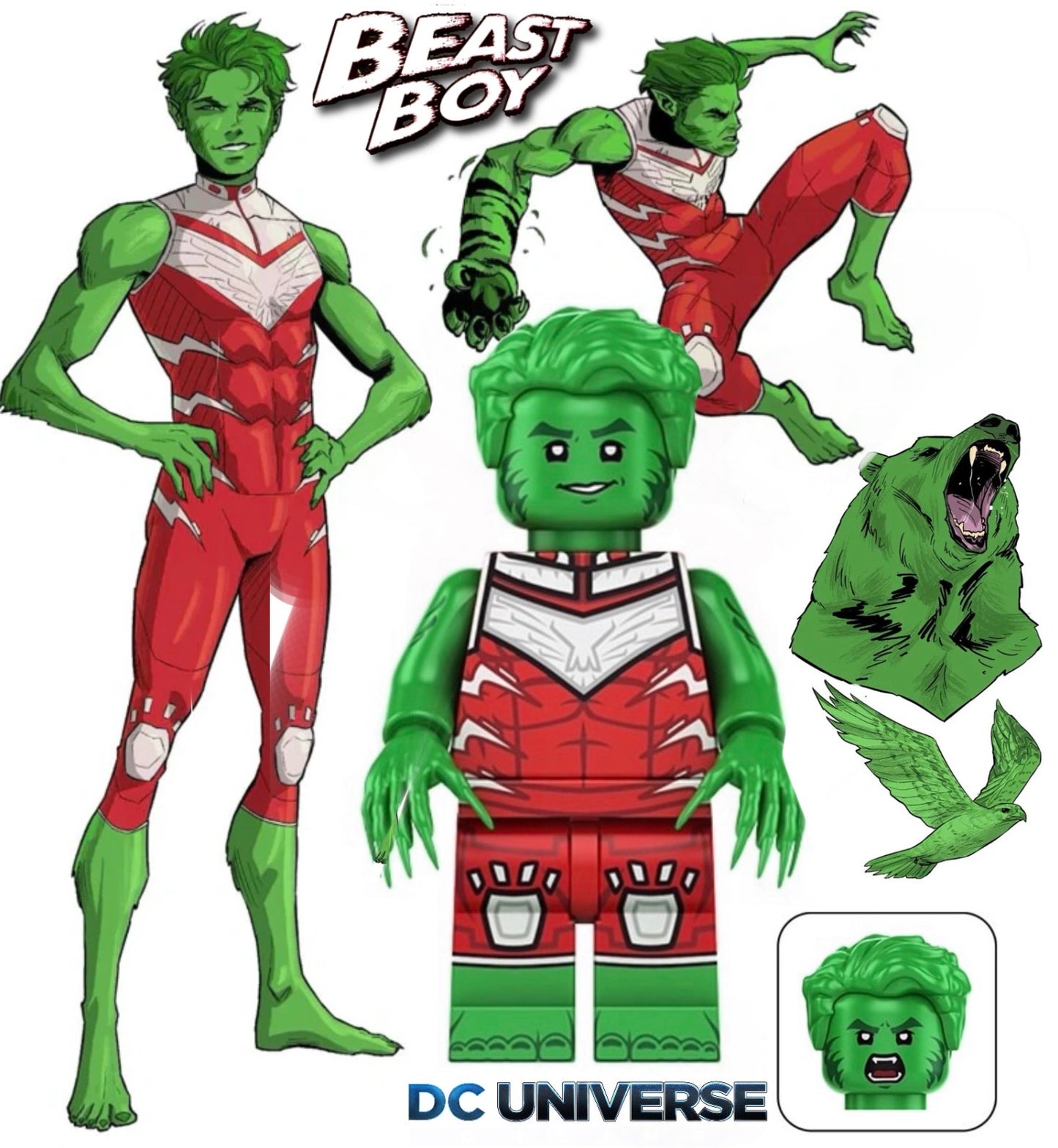 PREVENTE MINIFIGURE DC UNIVERS: BEAST BOY Custom Disponibilité Octobre 2026