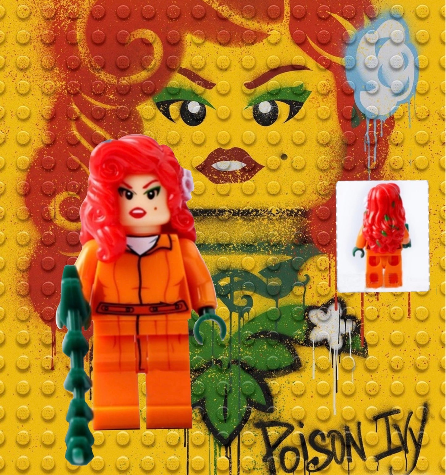 MINIFIGURE DC UNIVERS :POISON IVY (prison jumpsuit) Custom figurine de 2017